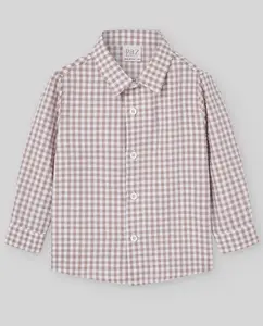 Детская рубашка в клетку коллекции Setitas Paz Rodríguez, бежевый