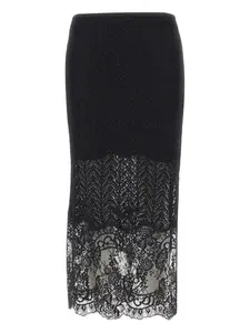 Юбка миди с фактурным кружевом BLUMARINE, черный