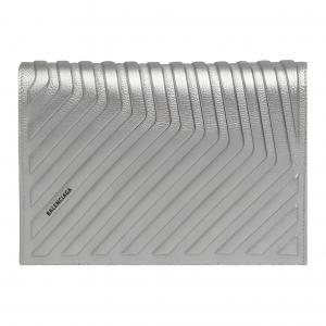 Balenciaga Кожаная сумка через плечо из коровьей кожи для женщин Silver