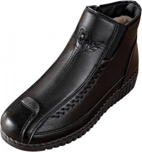 No Brand Женские модные кожаные ботинки с вышивкой, боковой молнией, укороченные, с мягкой подкладкой, теплыми, на толстой подошве, снегоступы, цвет и размер (красный, 6.5)