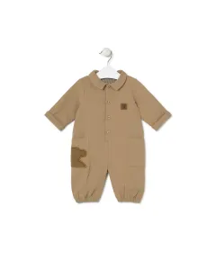 Комбинезон для малыша без ножек из ребристого хлопка Tous, бежевый