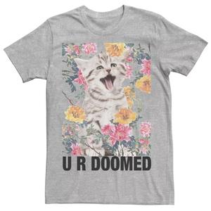 Мужская футболка с рисунком котенка U R Doomed Flowers и плакатом Licensed Character