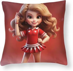 HighonHi Декоративная наволочка с мультяшной черлидершей в красной униформе из сатина Pattern-4