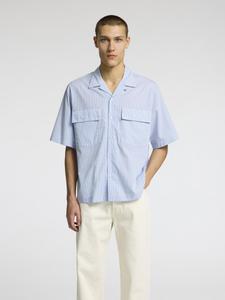 Рубашка на пуговицах Comfort fit SELECTED, синий/белый