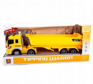 Звук двигателя желтого грузовика-самосвала Midex