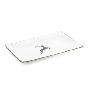 Тарелка олень серая прямоугольная 30х20х2,5 см Gmundner Keramik, серый