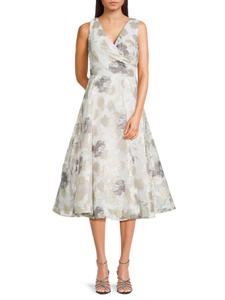 Платье миди А-силуэта из органзы Eliza J, цвет Ivory Gold