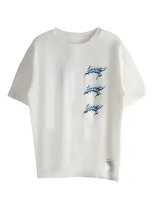 Футболка с принтом и эффектом состаренности MothTech Satisfy, белый