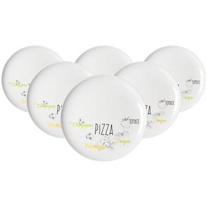 Набор из 6 тарелок для пиццы Alberto, белые с разноцветными полосками, диаметр 32 см Ritzenhoff Breker, белый/мультиколор