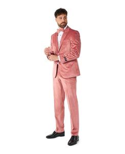 Мужской рождественский смокинг - бархатный праздничный костюм - приталенный крой - включает пиджак, брюки и галстук-бабочку OppoSuits, Pink