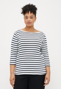 Топ Tommy Hilfiger Curve SLIM CODY BOAT 3/4, Ecru/Dark Night Navy/Dark Blue