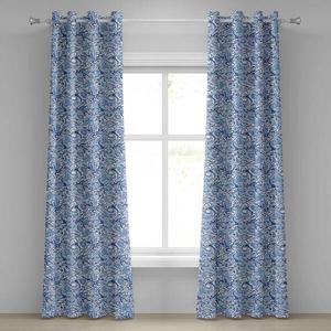 Занавеска с люверсами Abakuhaus Paisley 2 шт, 280x225x0,5 см цвет blassblau weiß und blau