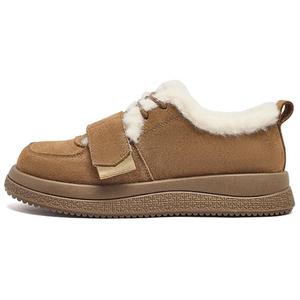 Женские зимние ботинки AGSDON короткие с липучкой, каштановый