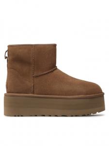 Ботинки зимние UGG W Classic Mini на платформе, коричневый