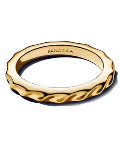 Кольцо с рифленым покрытием из 14-каратного золота Pandora, gold