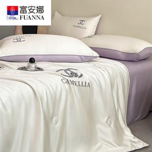 Fuanna Комплект летнего постельного белья Xiaoxiangfeng Sensi из 4 предметов (одеяло 180x220 см, простыня на резинке 150 см, наволочки), цвет Camellia - Light Yellow And Lavender