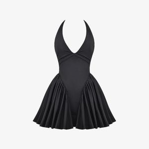 Мини-Платье Valentia с глубоким вырезом из эластичного хлопка House Of Cb, черный