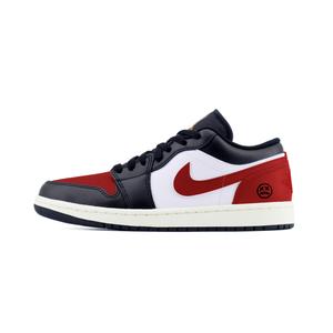 Jordan Air 1 LOW устойчивые к истиранию низкие баскетбольные кроссовки Unisex Black Red
