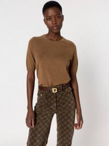 Джемпер Elsa с короткими рукавами из чистого мериносовой шерсти Gerard Darel, Camel