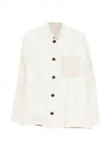 Рубашка с накладным карманом Eleventy, бежевый