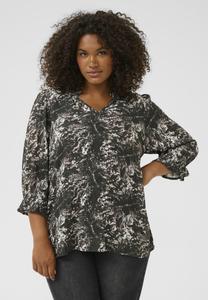 Блуза Kaffe Curve Blouse, Black Grey Abstract Graphic/Black