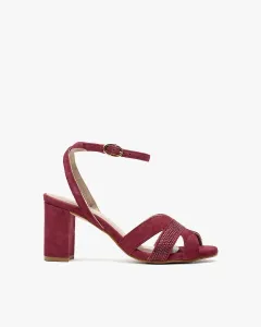Женские блестящие босоножки на каблуке Pedro Miralles, бордовый