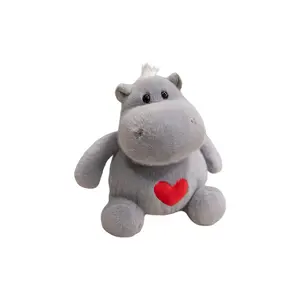 Плюшевая игрушка мультяшный бегемотик, высота 25см/35см KUMAOYA, серый