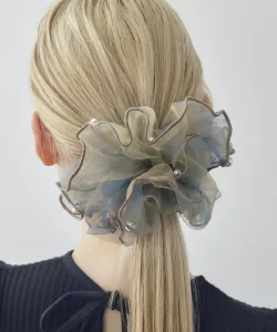 Сферическая прозрачная большая резинка для волос Goldy, цвет Silver Plated