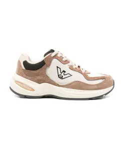 Коричневые кроссовки с сетчатыми вставками и замшей Emporio Armani, коричневый