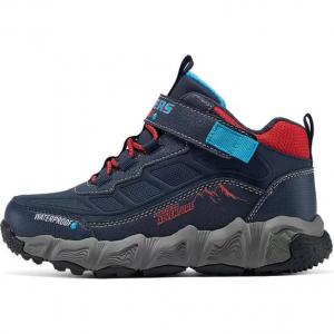 Детские кроссовки для мальчиков, нескользящие, водонепроницаемые, средней высоты, для повседневной носки Skechers Kids, синий/красный