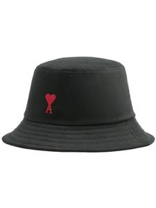 AMI Paris панама с вышитым логотипом, черный