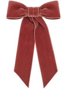 Бархатная заколка для волос с бантом Jennifer Behr, розовый