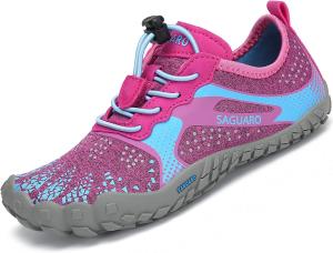 Детская обувь SAGUARO для босых ног для мальчиков и девочек, быстро сохнущие аква-кроссовки, легкая спортивная обувь, водные тапочки для малышей, розовый/синий