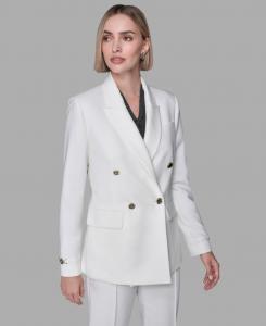 Женский двубортный блейзер с V-образным вырезом и одной пуговицей спереди KARL LAGERFELD PARIS, Soft White