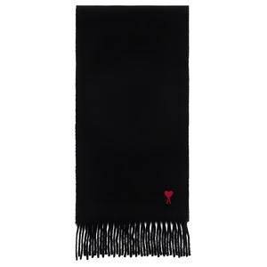 Шарф с бахромой и вышитым логотипом Ami Paris AMIPARIS