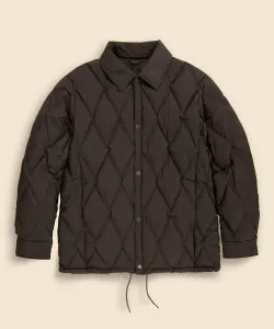 Стеганая пуховая куртка-бомбер из эластичного нейлона