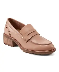 Женские лоферы Lindy Block Heel Slip-On Penny на устойчивом каблуке Earth, белый