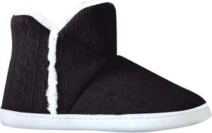 Вязаные пушистые зимние ботинки для женщин: модные легкие ботинки на каждый день, слипы на щиколотку, флисовые теплые домашние и уличные обувь, плюшевые туфли Generic, Black