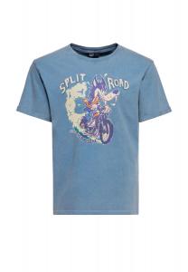 Рубашка с принтом Acid Washed Split The Road KING KEROSIN, небесно-голубой