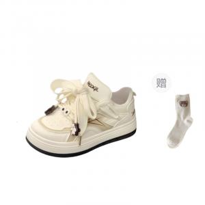 Женские противоскользящие износостойкие низкие кеды для скейтбординга Khaki BINGO DUCK, хаки + подарочные носки, эксклюзивная коробка для обуви