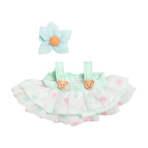 Совместимо с PPMT Labubu 1 и 2 комплект одежды для куклы с милым медвежьим юбкой на шнуровке FGHGF, зеленый