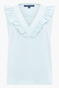 Легкий топ из крепа с рюшами French Connection, зеленый