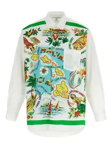 Рубашка из поплина с островным принтом Comme Des Garçons Shirt, белый