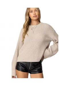Женский свободный трикотажный свитер Marleen Edikted, коричневый/бежевый