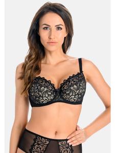 Teyli Полумягкий бюстгальтер на косточках с цветочным кружевом Fransua, черный