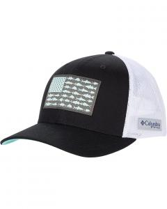 Бейсболка Columbia PFG Mesh Snapback Fish Flag Ball Cap, черный/белый