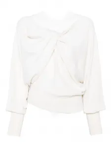 Свитер с перекрученным спереди узором Alberta Ferretti, нейтральный