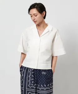 Легкая рубашка белого цвета с открытым воротником и рукавами до локтя United Arrows, цвет White