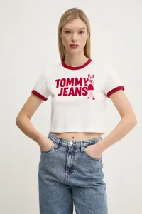 Хлопковая футболка Tommy Jeans, белый