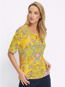 Рубашка с короткими рукавами в солнечно-желтом и лаймовом цветах. Heine